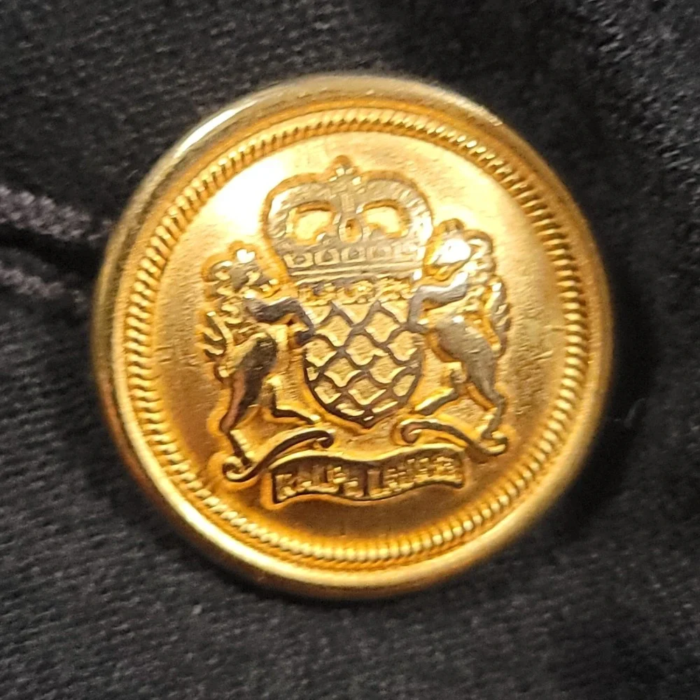 Vintage Lauren Ralph Lauren Navy Double Breasted Wool Crest Logo Blazer Size 16 - Picture 6 of 15